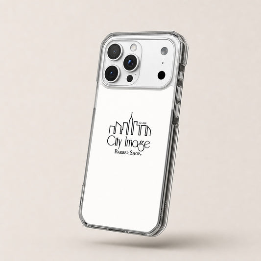 City Image Logo iPhone® Case (White) — on model