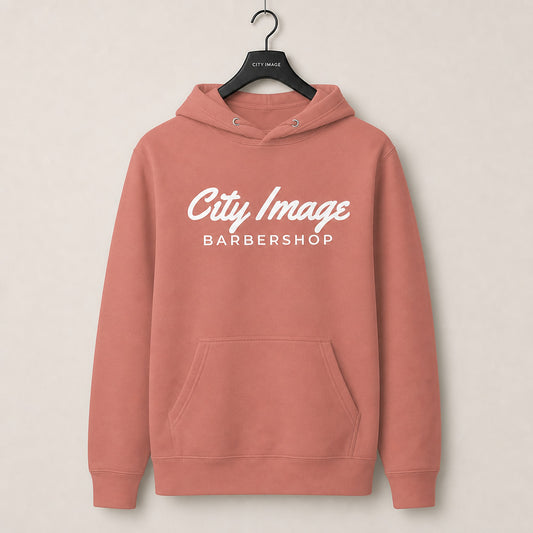 City Image Script Hoodie (Dusty Rose) — front