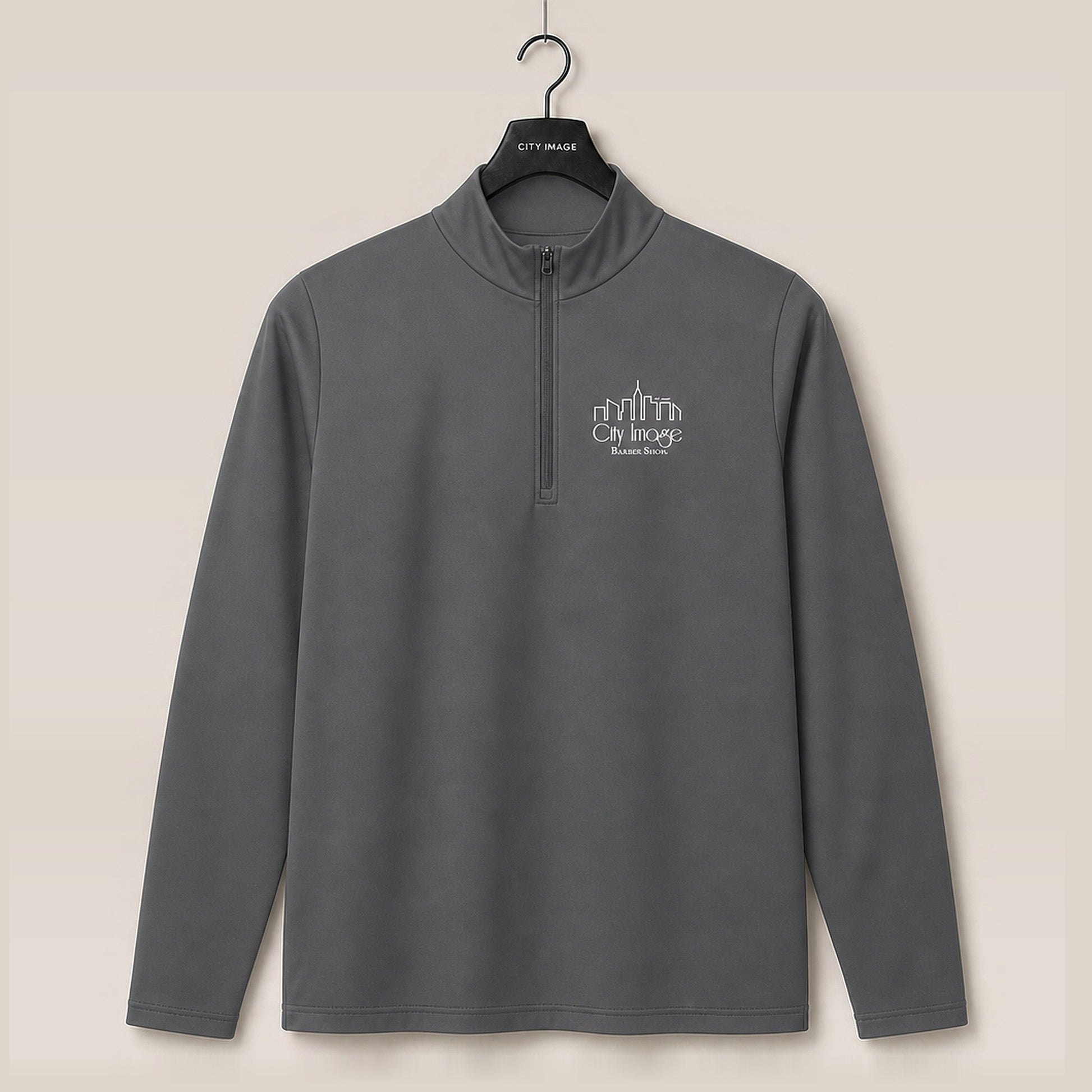 City Image Lightweight Quarter-Zip Pullover (Iron Grey) — front