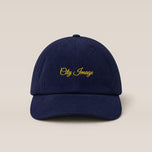 City Image Script Corduroy Hat (Navy)