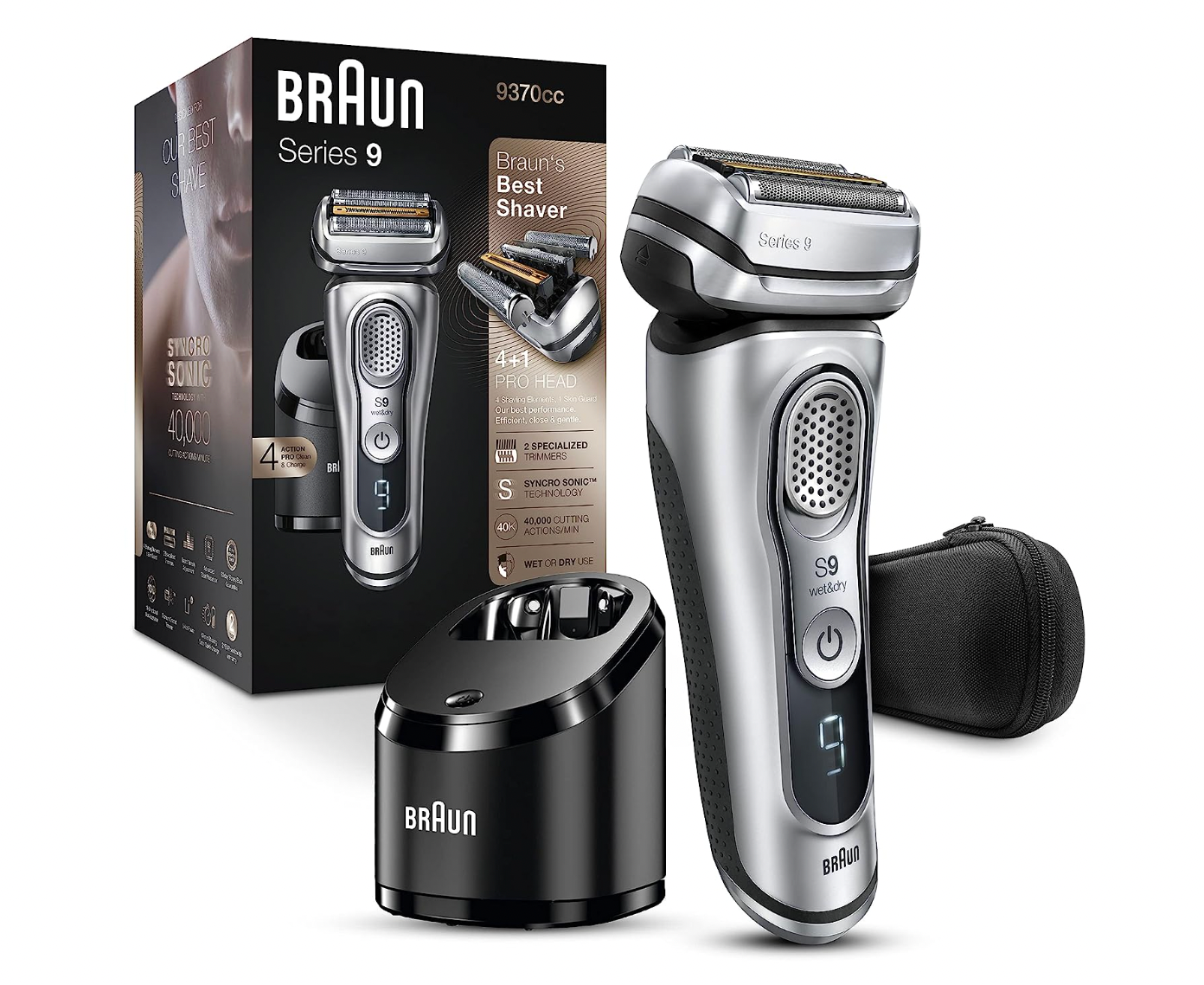 2. Braun Series 9 9370cc Rechargeable Wet & Dry Men's Electric Shaver