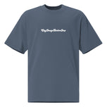 City Image Logo Script Oversized Tee (Faded Indigo)