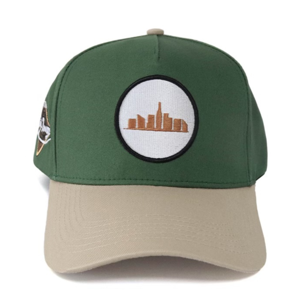 City Image® A-Frame SnapBack (Forest/Tan)