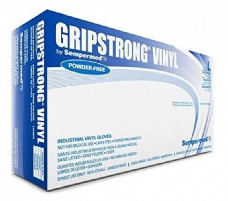Gripstrong Powder-Free Vinyl Gloves Large 100ct